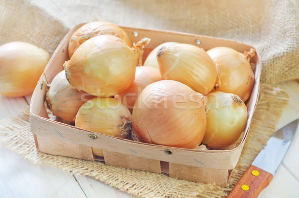 Zwiebel Holz rot Markt Essen weiß Stock foto © tycoon