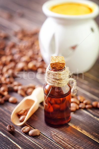 Aroma olaj kávé pálma üveg kávézó Stock fotó © tycoon