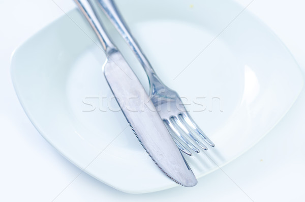 Mutfak gereçleri Metal tablo akşam yemeği bıçak çatal Stok fotoğraf © tycoon