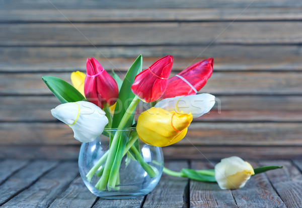 Tulpen Vase Tabelle Frühling Hochzeit glücklich Stock foto © tycoon