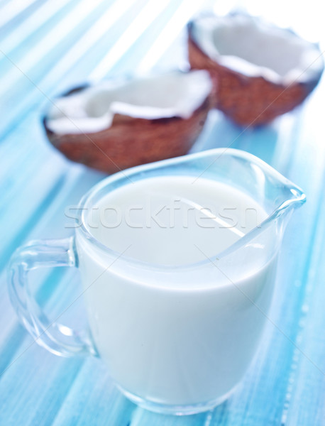 Mleko kokosowe szkła zdrowia pić mleka energii Zdjęcia stock © tycoon