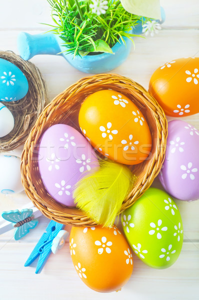 œufs de Pâques Pâques printemps design vert bleu [[stock_photo]] © tycoon