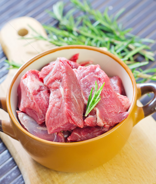 Crudo carne cocina cena grasa bordo Foto stock © tycoon