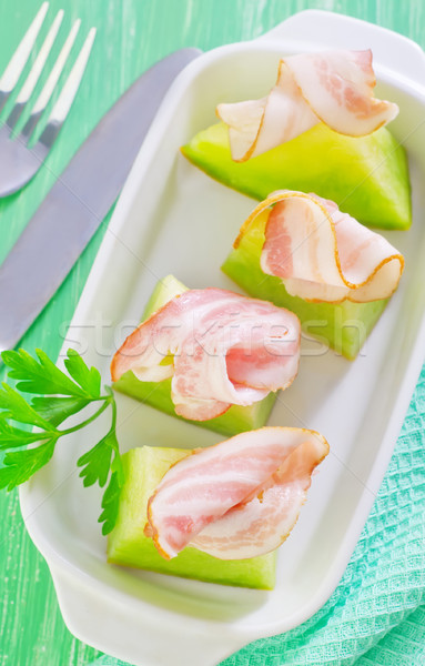 Jambon kavun gıda akşam yemeği et salata Stok fotoğraf © tycoon