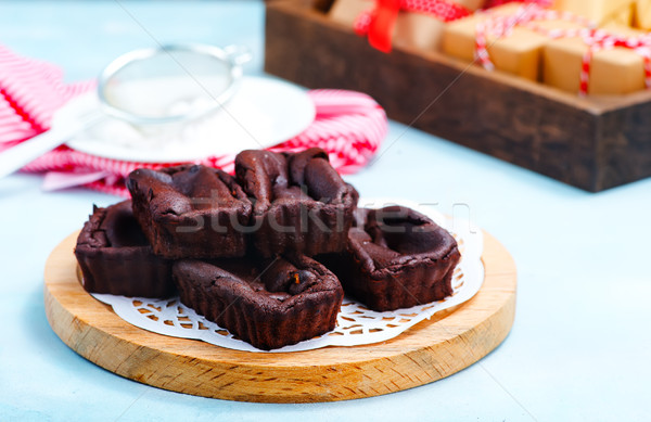 Karácsony torta édes vacsora csokoládé asztal Stock fotó © tycoon