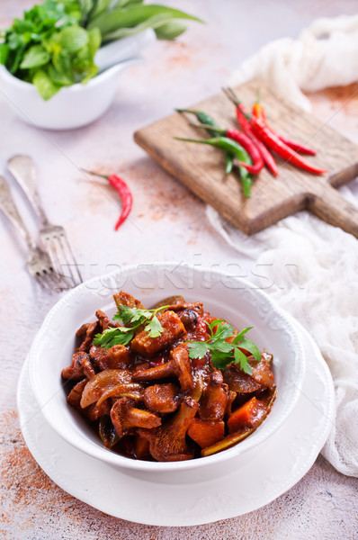 fried mushrooms with vegetables Stock photo © tycoon