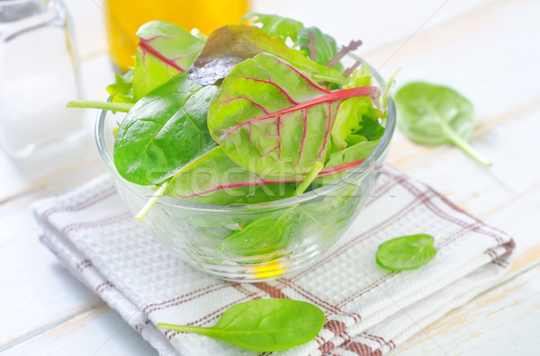 Stockfoto: Vers · salade · voedsel · keuken · groene · bladeren