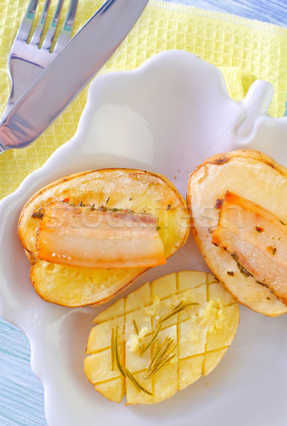 baked potato with lard Stock photo © tycoon
