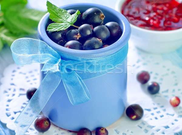 Fekete ribiszke étel levél gyümölcs kert Stock fotó © tycoon