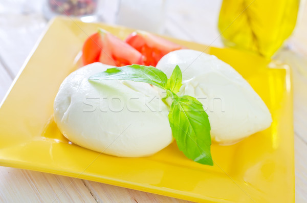 Mozzarella arka plan grup peynir kırmızı beyaz Stok fotoğraf © tycoon