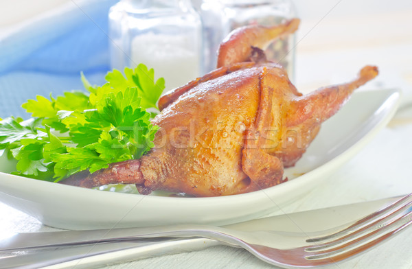 baked quail Stock photo © tycoon