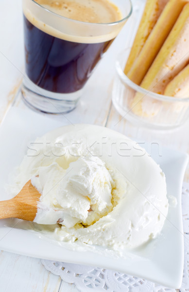 Ingrédients tiramisu alimentaire café gâteau dessert Photo stock © tycoon