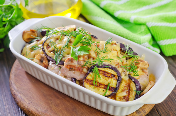 eggplants with meat and cheese Stock photo © tycoon