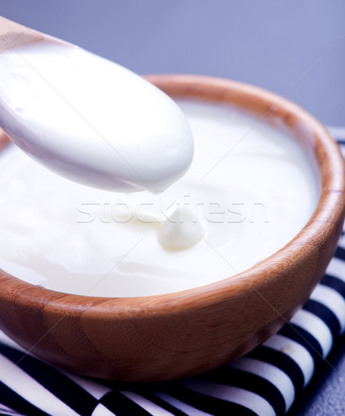 Crema agria tazón mesa casa cocina queso Foto stock © tycoon