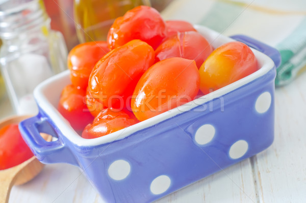 Pomodoro vetro rosso vegetali aglio sani Foto d'archivio © tycoon