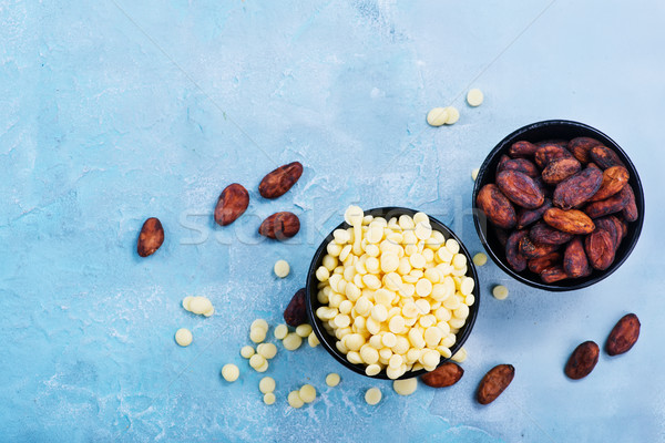 Stock photo: cocoa butter and beans