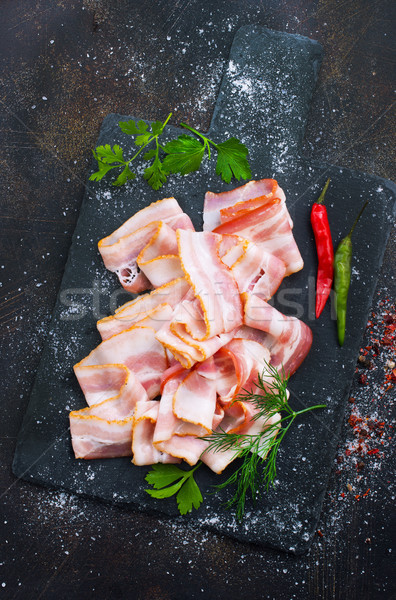 Bacon tempero tabela café da manhã gordura Foto stock © tycoon