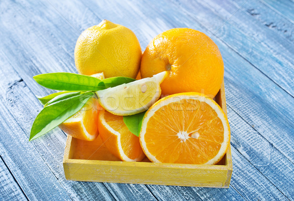 ストックフォト: 柑橘類 · 葉 · クロス · フルーツ · 緑 · 石灰