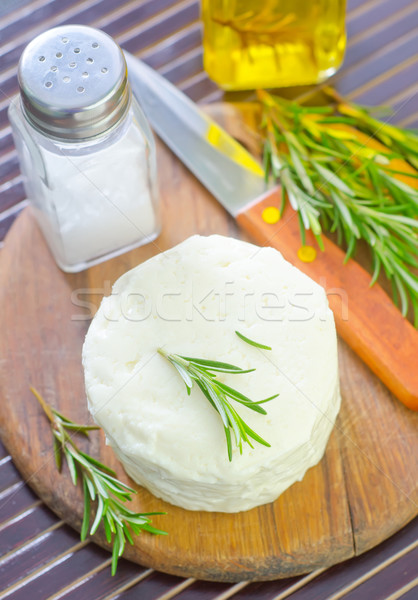 Queso mesa cuchillo blanco cocina frescos Foto stock © tycoon