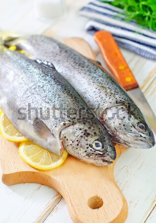 Nyers hal étel étterem piros citrom Stock fotó © tycoon