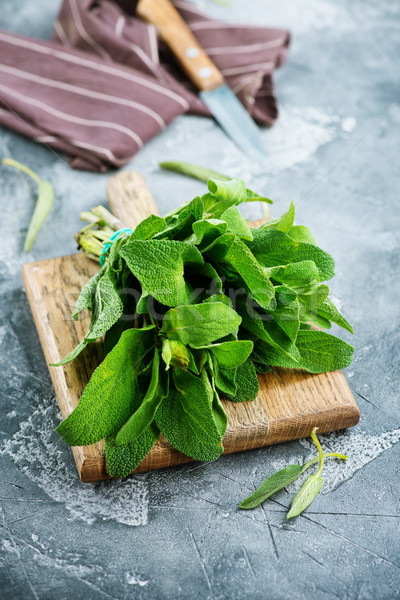 [[stock_photo]]: Fraîches · sauge · table · vert · médecine