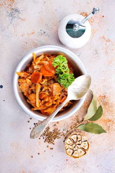 捲心菜 燉 其他 蔬菜 肉類 背景 商業照片 © tycoon