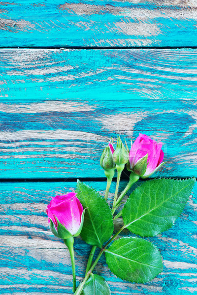 Stock fotó: Virágok · fából · készült · vörös · rózsák · asztal · virág · tavasz