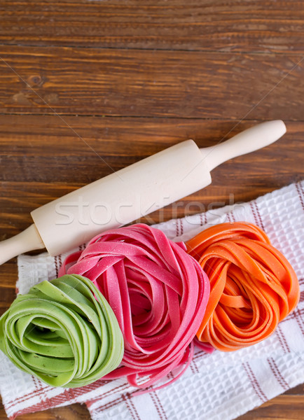 Kleur pasta voedsel achtergrond groene diner Stockfoto © tycoon