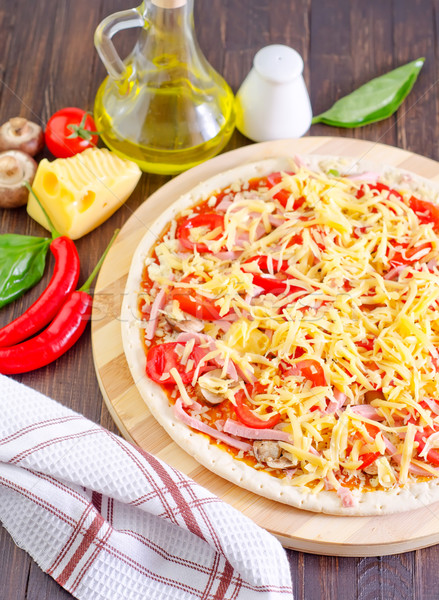 пиццы кухне сыра томатный приготовления свежие Сток-фото © tycoon