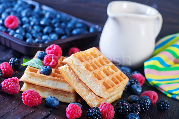 wafels with berry Stock photo © tycoon