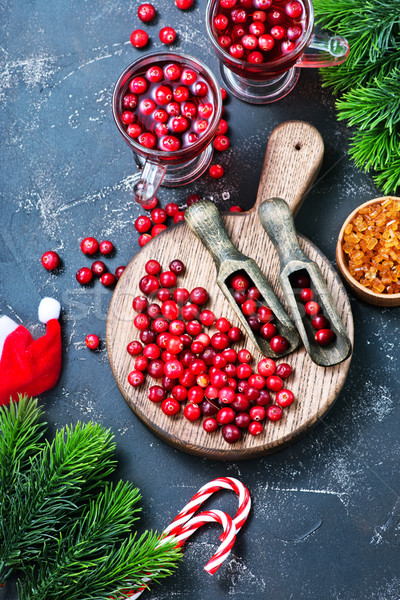 Vörösáfonya ital bogyók karácsony üveg asztal Stock fotó © tycoon