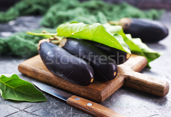 Aubergine ruw tabel voorraad foto voedsel Stockfoto © tycoon