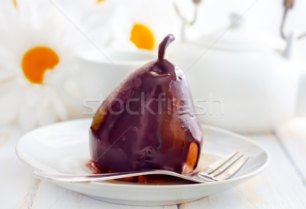 Păr ciocolată alimente dulce alimente tabel mic dejun Imagine de stoc © tycoon