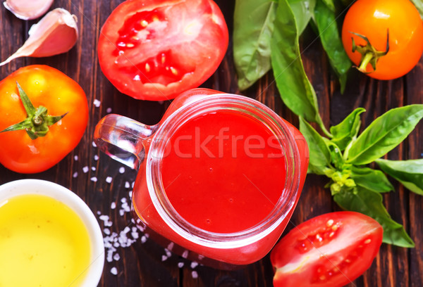 Tomatensap glas tabel weefsel tomaat kers Stockfoto © tycoon