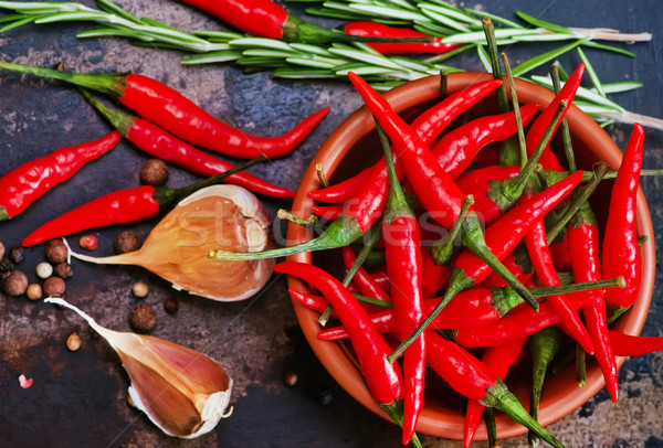 Tempero vermelho quente pimenta sal Foto stock © tycoon