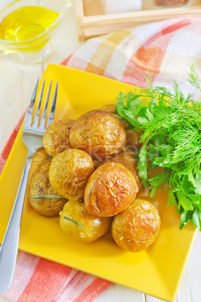 Stockfoto: Gebakken · aardappel · home · diner · plaat · eten