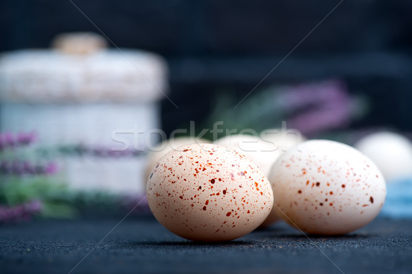 Paskalya yumurtası renk tablo Paskalya gıda mutlu Stok fotoğraf © tycoon