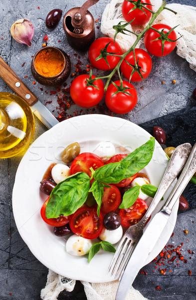 Caprese caprese salade plaat tabel voedsel hout Stockfoto © tycoon