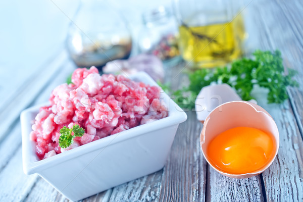 Mięsa puchar tabeli żywności biurko tłuszczu Zdjęcia stock © tycoon