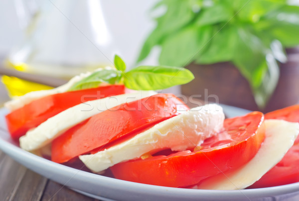 Сток-фото: Салат · моцарелла · томатный · продовольствие · зеленый · нефть