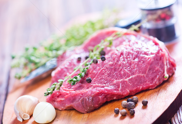 Nyers hús aroma konyhaasztal étel háttér Stock fotó © tycoon