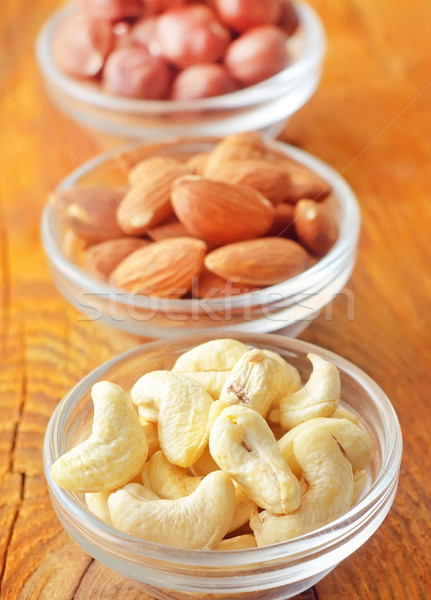 Stock photo: cashew, almond and hazelnuts