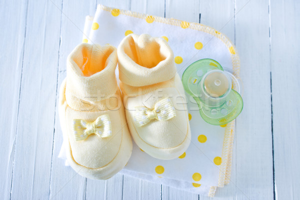 Baby kleding steeg geschenk voet kaart Stockfoto © tycoon