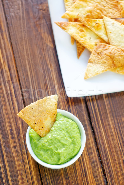 Foto stock: Nachos · cena · rojo · blanco · pimienta · mexicano