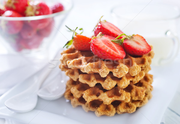 Gaufre alimentaire fruits fond groupe rouge [[stock_photo]] © tycoon