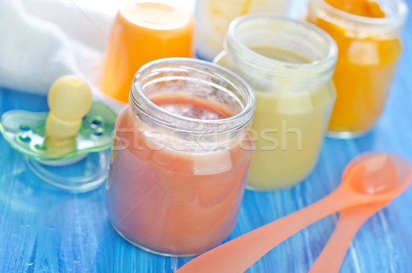 Alimento para bebé bebé nino manzana naranja verde Foto stock © tycoon