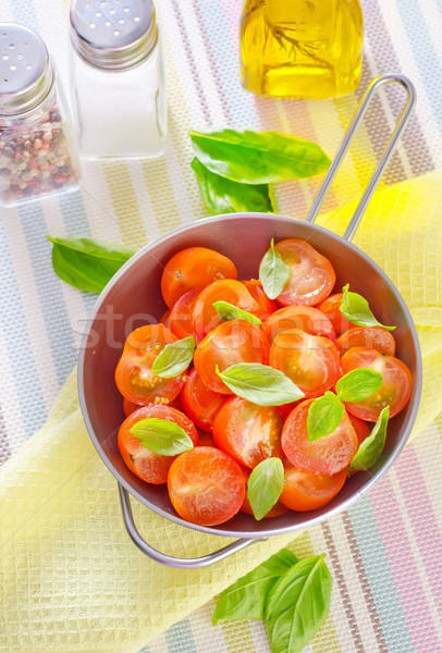 Stock photo: tomato with basil