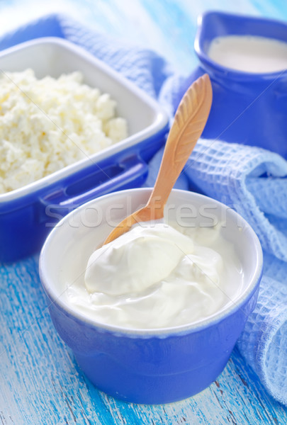 Crème alimentaire santé bleu fromages plaque Photo stock © tycoon