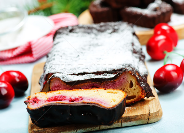 Рождества торт Sweet обеда шоколадом таблице Сток-фото © tycoon