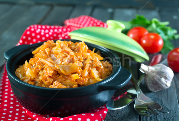 fried cabbage in bowl and on a table Stock photo © tycoon